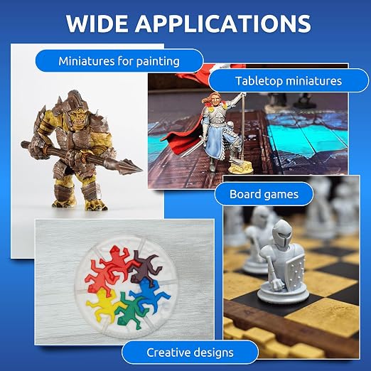 TGM-7 3D Printing Resin for Tabletop Miniatures – Tough, High Resolution, Low Odor, Fast Curing (Blue, 1 kg)