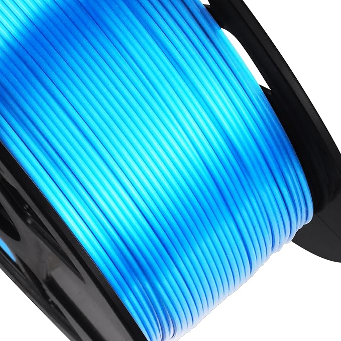 BBLIFE Silk Pearlescent Shining Sapphire Blue PLA Filament, 1kg 2.2lbs 1.75mm 3D Printing Material, Widely Support for FDM 3D Printer, Easy to Print