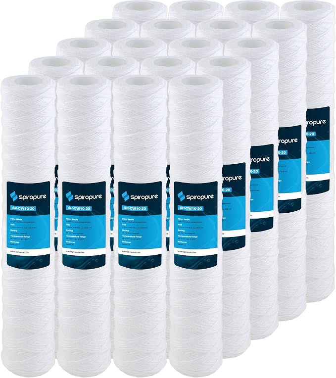 SpiroPure 20x2.5 10 Micron Sediment Water Filter Cartridge SWC-25-2010 (20)