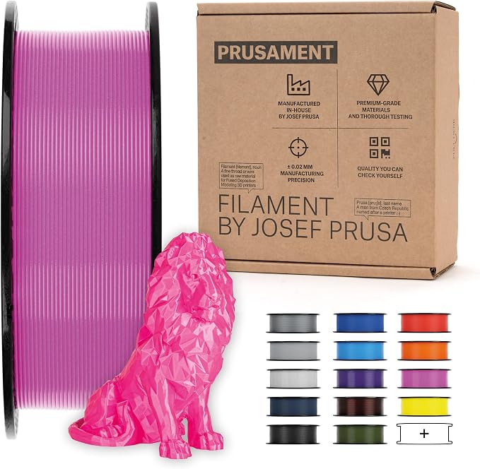 Prusament Premium PLA Ms. Pink 1.75mm 970g 3D Printer Filament | PLA filament with ±0.02 mm precision, low warping, and reliable, tangle-free printing for beginners and professionals.