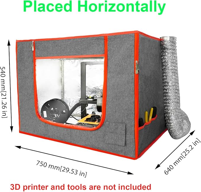 Dual-Placement Resin 3D Printer Enclosure Cover Tent with Adjustable Ventilation Exhaust Fan kit Compatible with Creality Anycubic Elegoo Series Mars 5 Ultra, Photon Mono 4 Resin UV 3D Printer