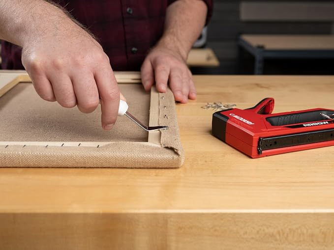 Arrow Fastener 5IN1MKIT-AM T501 5-in-1 Manual Staple & Nail Gun Kit, Wire Stapler, and Brad Nailer for Wood, Upholstery, Insulation, Includes Staple Remover & 640 Staples & Nails, Black/Red