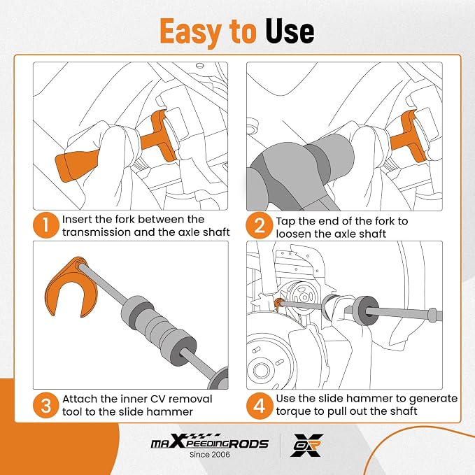 maXpeedingrods Inner CV Axle Removal Tool Set & Front Wheel Drive Axle Puller for Use on Front Wheel Drive Vehicles-Remove Most Vehicles Half-Shaft Drive Axles, CV Joint Fork Removing Adapter