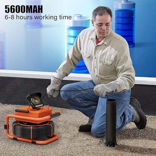 ESANAHO Sewer Camera 100FT/30M Borescopes Plumbing Snake Pipe Inspection Camera DVR & Audio Recorder 22MM with 5600Mah Battery 4.3" IPS Screen 12 LEDs HD 1000TVL 32GB Card