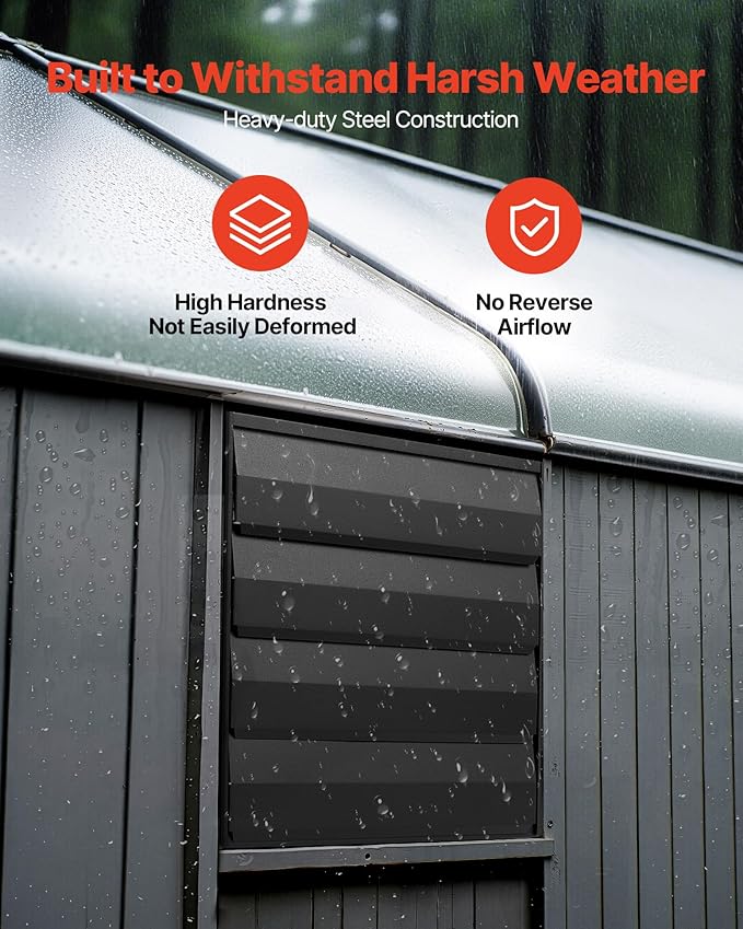 VEVOR 14 inch Exhaust Fan, Wall Mounted Attic Fan with Variable Speed, Temperature & Humidity Controller, 2000 CFM, Automatic Shutter