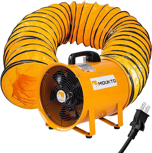 MOUNTO COMBO Heavy Duty Cylinder Fan with 25-foot Vinyl Hose (8inch)