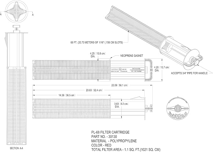 Polylok PL-68 Effluent Filter & Housing (Baffle/Tee)