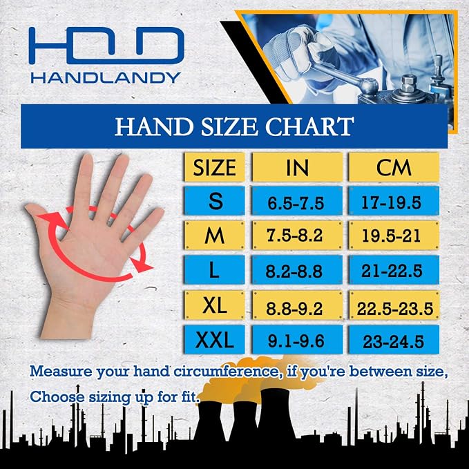 HANDLANDY Work Gloves for Men & Women, Utility Mechanic Working Gloves Touch Screen, Flexible Gardening Gloves for Yard