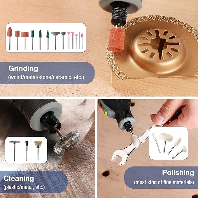 WORKPRO 698-Piece Rotary Tool Accessories Kit, Rotary Tool Bits for Easy Cutting, Grinding, Sanding, Polishing, Cleaning, Drilling, Carving and Engraving