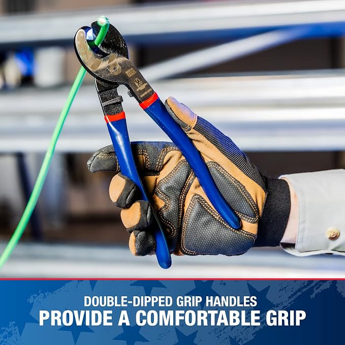 Southwire 9" Cable Cutter Wounded Warrior - Built from American Forged Steel for Tough Jobs - Induction-Hardened Blades - Dipped Comfort Handles - Precision Cable Cutting Tool