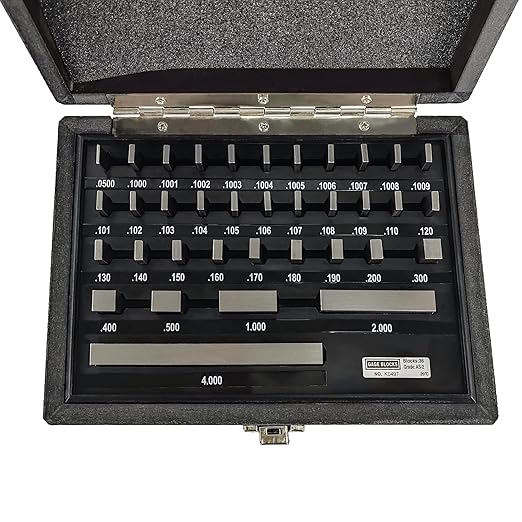 HFS(R) Gage Block Set 36 Pieces Rectangular Gauge Blocks Steel Grade Economy for Workshop Calibration and Inspection