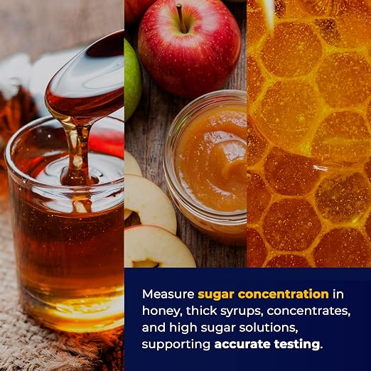 28–62% Brix Handheld Analog Refractometer, Durable All Metal High Brix Meter for Honey, Thick Syrups, Concentrates and High Sugar Solution Measurement