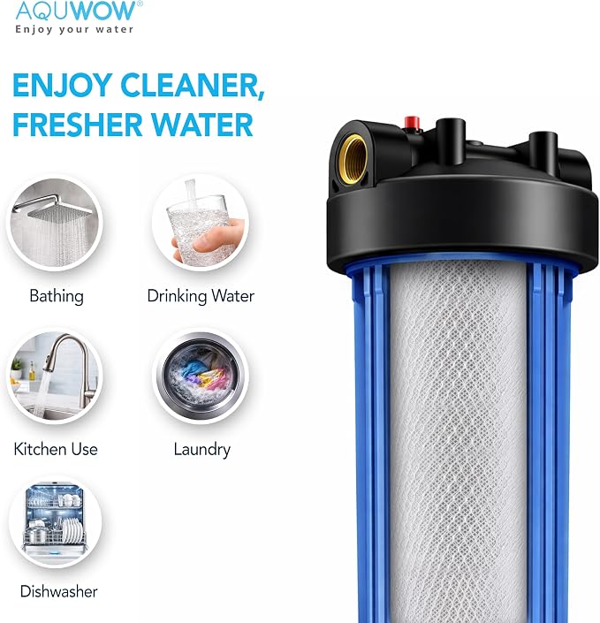 CTO20BB 5 Micron 4.5" x 20" Carbon Block Water Filter Set – Replacement Cartridges for Whole House and Under Sink Systems, Universal Standard Size (2, 20 x 4.5)