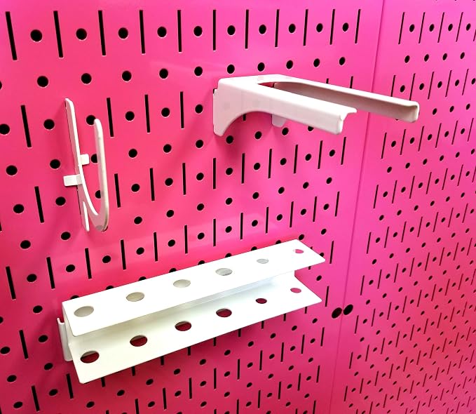 Wall Control Metal Pegboard Pack of Pink Peg Boards - Two 32-Inch Tall x 16-Inch Wide Colorful Pink Pegboard Wall Storage Panels