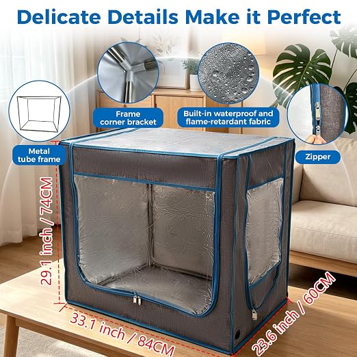 Large Tent 3D Printer Enclosure w/Vent & LED for Anycubic, Elegoo