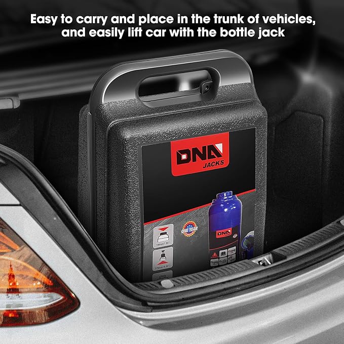 DNA Motoring 4 tons / 8818 lbs Lifting Automotive Welded Hydraulic Bottle Jack for Repair Vehicle, Pickup, Truck, w/Manual Handle, Blue,TOOLS-00353