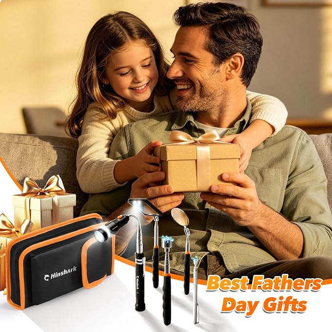 Fathers Day Gift for Husband Dad, Gifts for Men Extendable Telescoping Magnetic Pickup Tools Set, Anniversary Birthday Gift for Men Husband Him, Fathers Day Gift from Daughter Wife, Cool Gadgets Tools