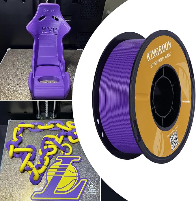 Kingroon High Speed PLA 3D Printer Filament 1.75mm, 3D Printer Rapid Filament for 30-600mm/s Hyper Printing Filament, Dimensional Accuracy +/- 0.03 mm, 1kg Plastic Spool(2.2lbs) (Purple)