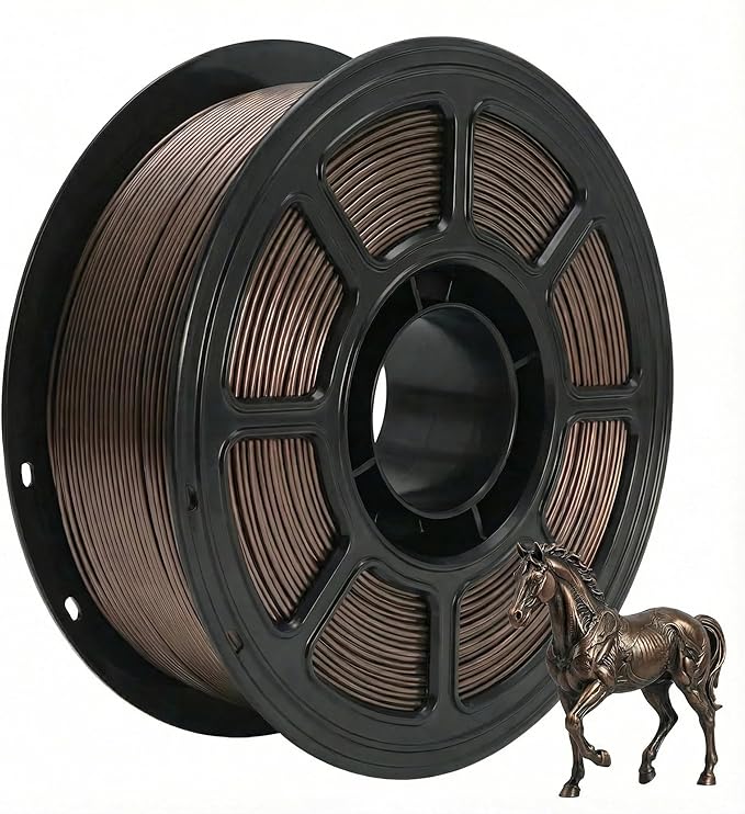 PETG Filament 1.75mm for 3D Printer, Metal-Like Consumable 1kg (2.2lbs) 1 Spool, Metallic Finish PETG High Speed 3D Printer Filament, Dimensional Accuracy +/- 0.03 mm,Metallic Coffee Gold