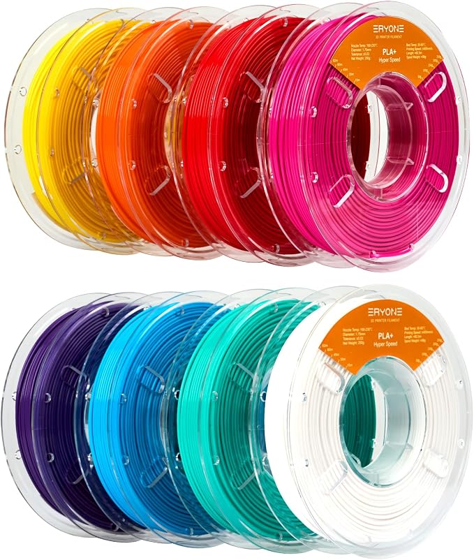 ERYONE PLA Filament 3D Printer Filament Bundle Multicolor 1.75mm +/- 0.03mm, PLA Filament 250g Spool, 8 Rolls, PLA Plus Dopamine Color Series