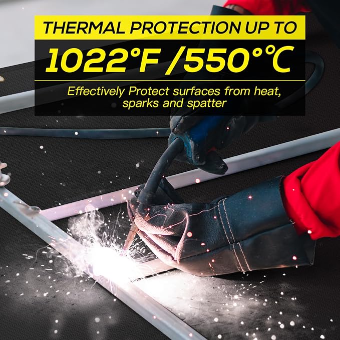2Pack Welding Blanket, 4x6ft Silicone Coated Fiberglass Fire Blanket, Welding Blanket Fireproof, Designed for in Home and Outdoor Use for Professional and Heavy-duty Welding, Cutting, and Other Uses