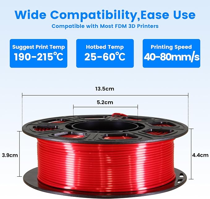 MIKA3D 1.75mm 3D Printer Silk Shiny PLA Filament 8 Spools Bundle, Silk Luster Red Orange Yellow Green Cyan Blue Purple White 8 Most Popular Shining Colors, 0.25kg/Spool, Total 2kg