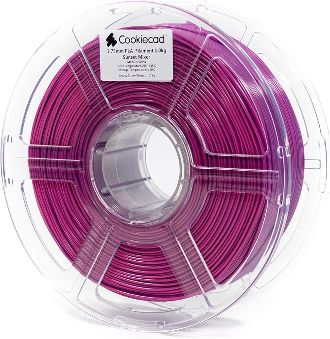 Cookiecad PLA Filament 1.75mm 1kg Dual Color Multicolor 3D Printer Filament - Sunset Mixer PLA