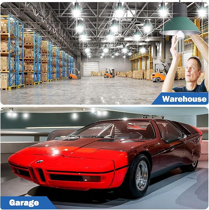 3-Pack is More economical，60W LED Light Bulb, E26 Base, 5000K 6000LM LED Bulb, Suitable for Garage Warehouse Workshop barn, Home Essential, etc. (60W)