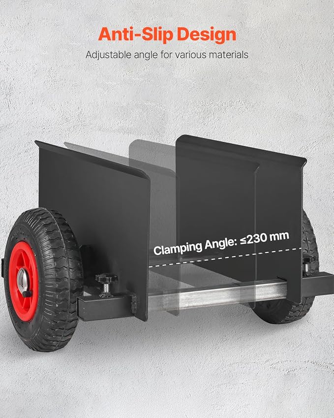 VEVOR Panel Dolly, 600LBS Heavy-Duty Drywall Mover with 8" Pneumatic Wheels, Adjustable Clamp Panel Cart for Drywall Sheet, All Terrain Moving Cart