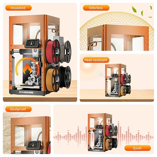 Flashforge AD5X 3D Printer Enclosure Kit, Odor Proof & Noise Reduction;(The Frame Needs to be 3D Printed by Yourself)