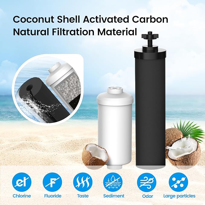 Filterlogic Gravity Water Filter Replacement for Berkey® BB9-2® Filter | Replacement for Berkey®, Purewell®, ProOne®, Alexapure®, BB9-2® Black Filter & PF-2® Fluoride Filters, NSF/ANSI 372 Standard