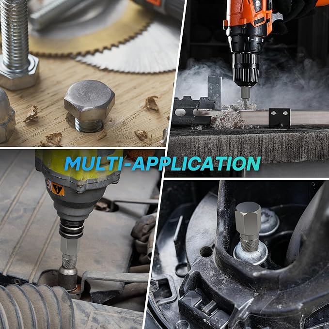 25Pcs Bolt Extractor Kit, Screw Extractor Set Hex Head, Multi-Spline Easy Out Bolt Extractor Tool, Removes Broken Stripped Screws Bolts, Cr-Mo