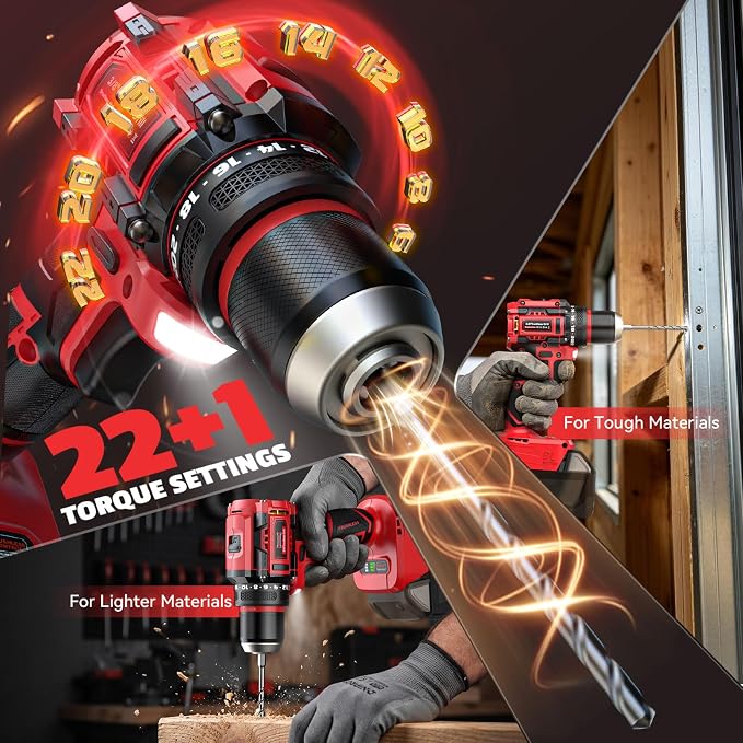Cordless Brushless Drill Driver and Impact Driver Combo Kit Compatible with Milwaukee 18V Battery(Tool Only), DIYtoolifz Brushless Power Tool Combo Set, High Torque, Compact Lightweight, 9 Bits