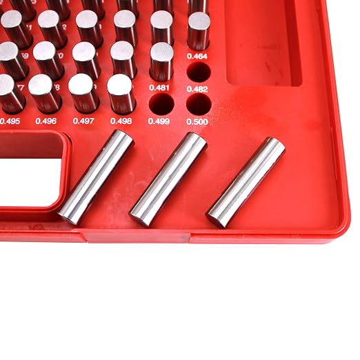 HFS(R) Pin Gage Set M2 Plus Steel Gauge with Storage Case for Carpenters and Home Improvement 250 PCS 0.251-0.500"