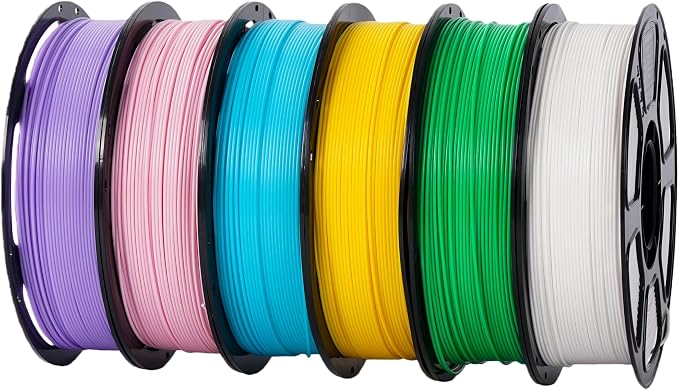 PLA+ Filament 1.75mm Bundle 6KG, 3D Printer PLA Plus Filament Set, Dimensional Accuracy +/- 0.02mm, Individually Vacuum Packed, PLA Pro 3D Printing Filament Pack, 6 Spools 1KG Each