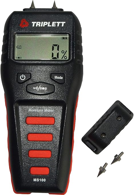 Triplett Pin Moisture Meter for Wood and Building Materials with Audible Indicator (MS100)