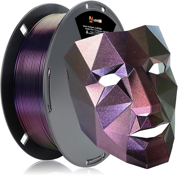 LOVOON 3D PLA Filament 1.75mm Sparkle Glitter, Burnt Titanium 3D Printer Filament, Sparkle in Sunlight Filament, Subtle Glitter Color Change, Galaxy Wine Red, 1KG(2.2lbs)/Spool