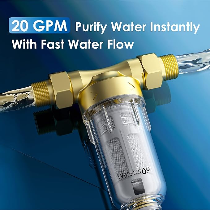 Waterdrop WD-RPFK Spin Down Sediment Filter with 50 Micron Cartridge, Bundle