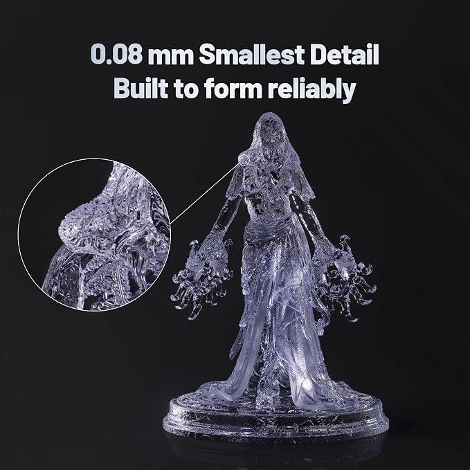 PAF10 Clear 3D Printer Resin, Resist Yellowing and Highly Transparent and Tough Resin, Compatible for Heygears Reflex RS & Reflex Series Resin 3D Printers (Clear)