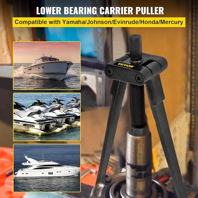 VEVOR Lower Bearing Carrier Puller, Compatible with Yamaha, Johnson, Evinrude, Honda, Mercury, Robust Steel Marine Lower Bearing Puller