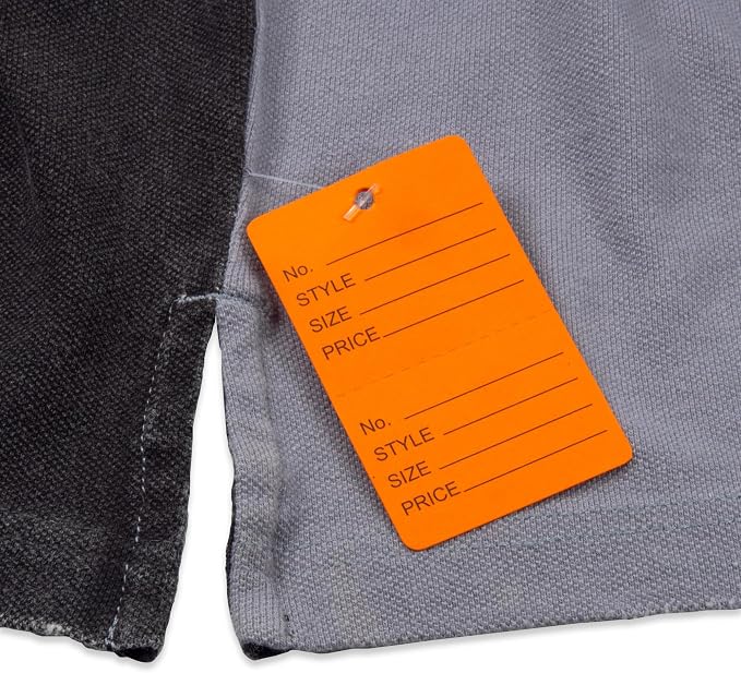 1000 Qty 1 1/4 x 1 7/8 (32x47mm) Assorted Unstrung Colored Price/Receipt Tags w/Easy-Tear Stub (Consignment/Merchandise/Clothing/Jewelry/Laundry Service/Sales) – Number/Style/Size/Price