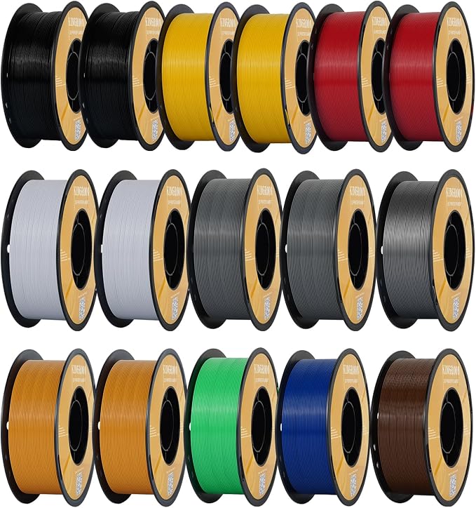Kingroon High Speed PETG Bundle 3D Printer Filament 1.75mm, Rapid Filament for 30-600mm/s Hyper Printing Filament, Dimensional Accuracy +/- 0.03 mm, 16 kg Plastic Spool (35.2lbs（Mixed Colors）
