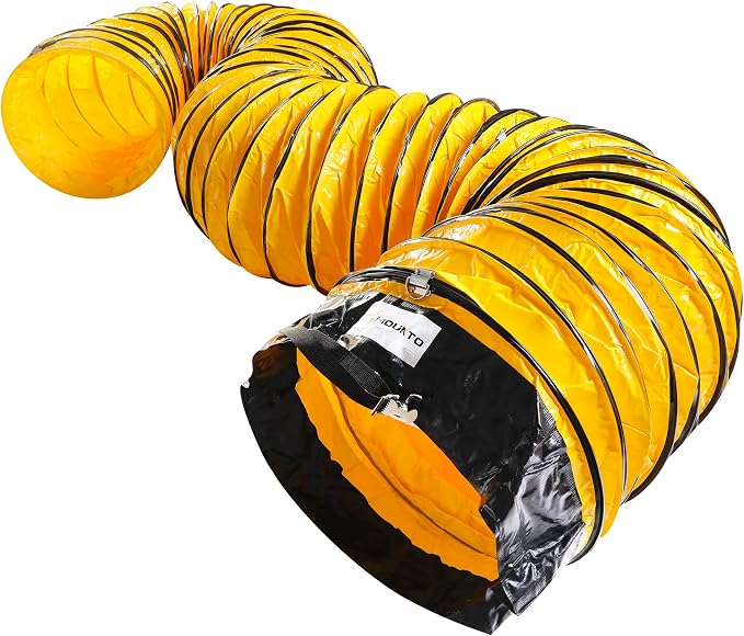 MOUNTO 25FT PVC Flexible Duct Hosing for Exhaust Fan (16inch w/o bag)