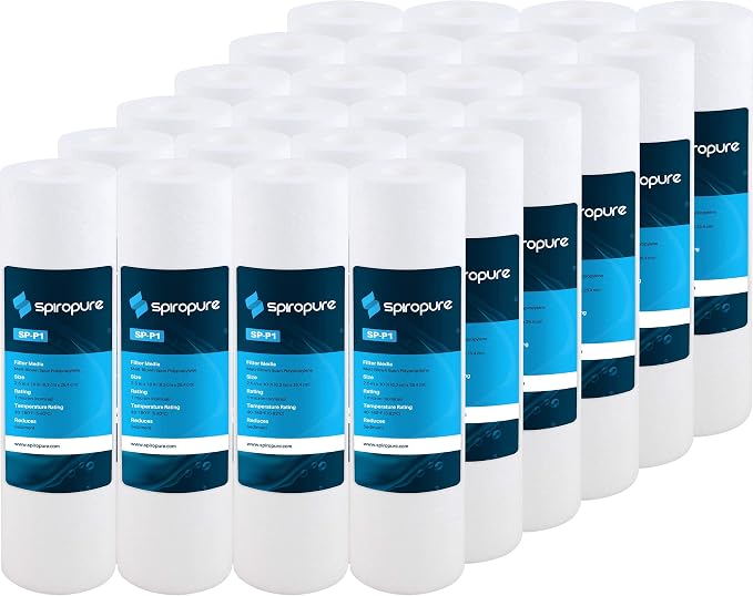 SpiroPure 1 Micron 10x2.5 Sediment Filter P1 SDC-25-1001 155225-43, 24 Pack