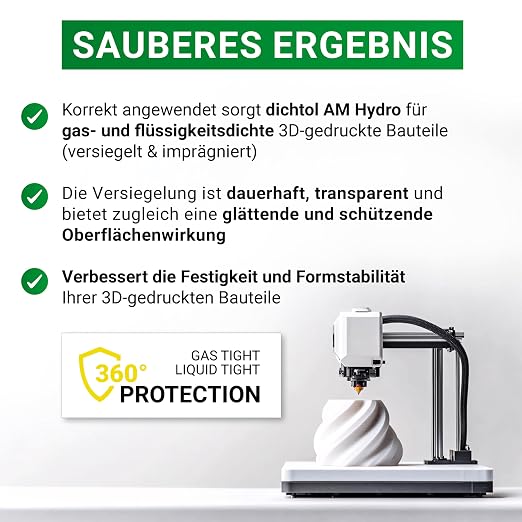 Dichtol AM Hydro for Sealing and impregnating 3D Prints, Sealing Agent for additive Manufacturing, Solvent-Free Sealer for 3D Printed Parts (1 l)