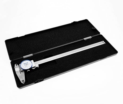 Fowler 52-008-712-0 Premium Dial Caliper with 0-12" Measuring Range, Dial Caliper with Knurled Lock, ±0.002" Accuracy, Case Included, Solid Stainless Steel