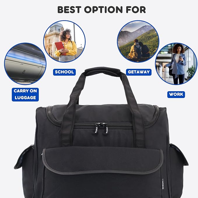 J World New York Donna Rolling Tote Bag on Wheels. Laptop Carry-On, Black (Measures 15 X 17 X 8.3 inches, Holds over 35 litres)