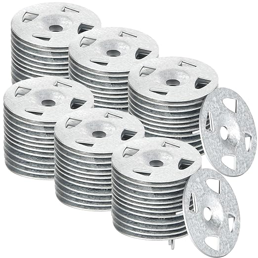 Fabbay 300 Pcs Foam Board Fasteners 1-1/8 Inch Galvanized Steel Washers, Small Pack Rust Proof Durable Metal Washers for DIY Home Repair Furniture Assembly & Model Making