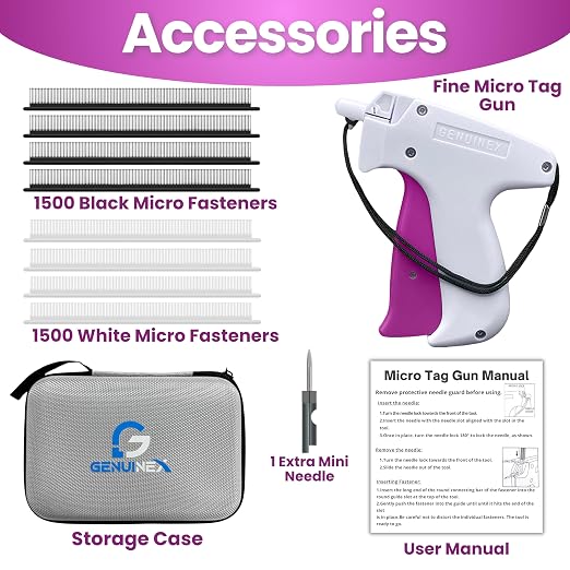 Stitch Gun for Clothes – A Complete Kit with 3000 Fasteners, 2 Needles & EVA Carrying Case. Handheld Tagging Gun for Clothing & Fabric-Friendly Stitchy Stitch Gun for Hemming, Quilting & Quick Repairs
