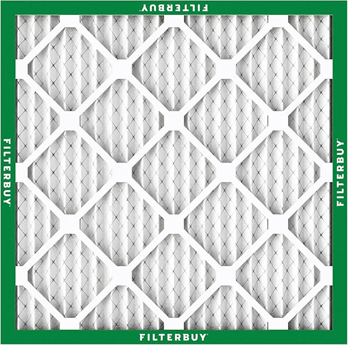 Filterbuy 24x24x1 Air Filter MERV 8 Essential Dust & Allergy Defense (4-Pack), Electrostatic Pleated HVAC AC Furnace Filters Replacement, Made in USA (Actual Size: 23.38 x 23.38 x 0.75)